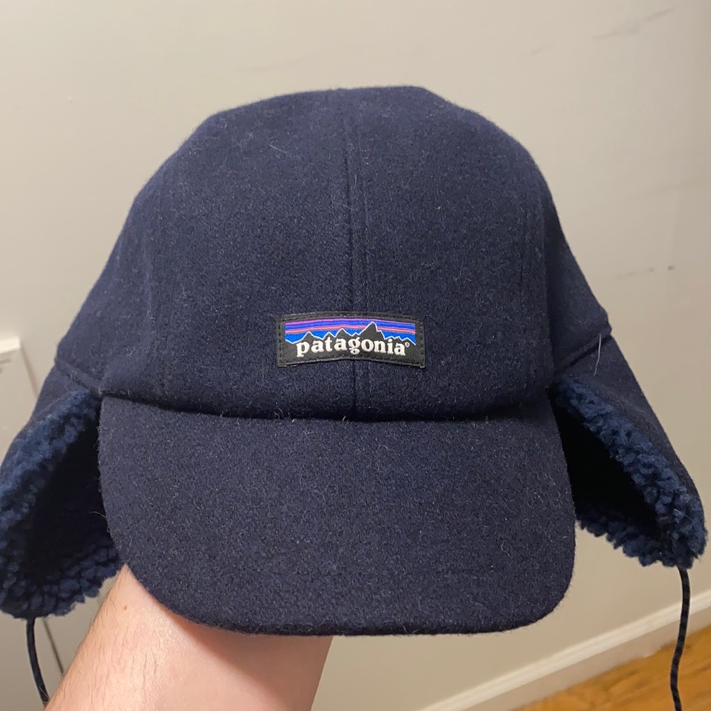Patagonia recycled wool ear flap cap new W/ tags
